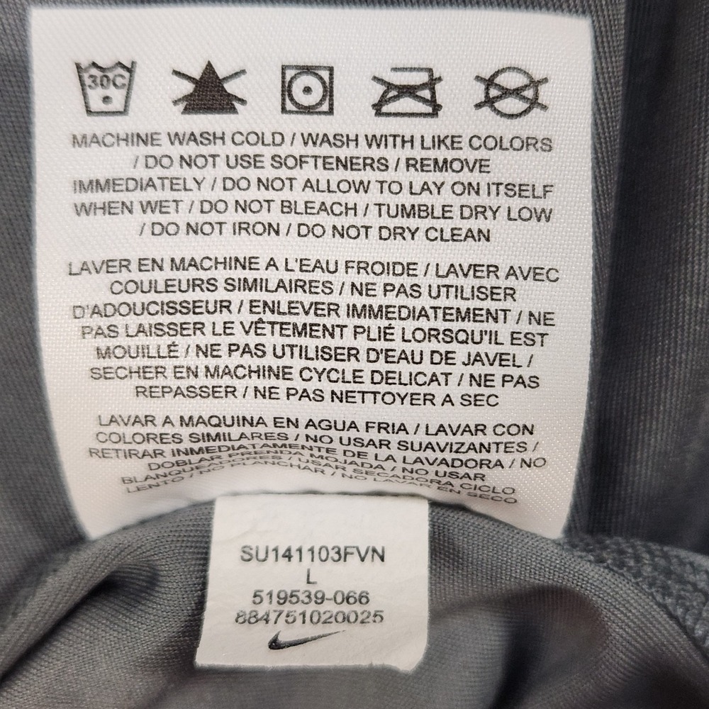 Nike Sweatshirt Mens Size L Gray Dry Fit Short Sleeve - Picture 8 of 8